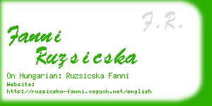 fanni ruzsicska business card